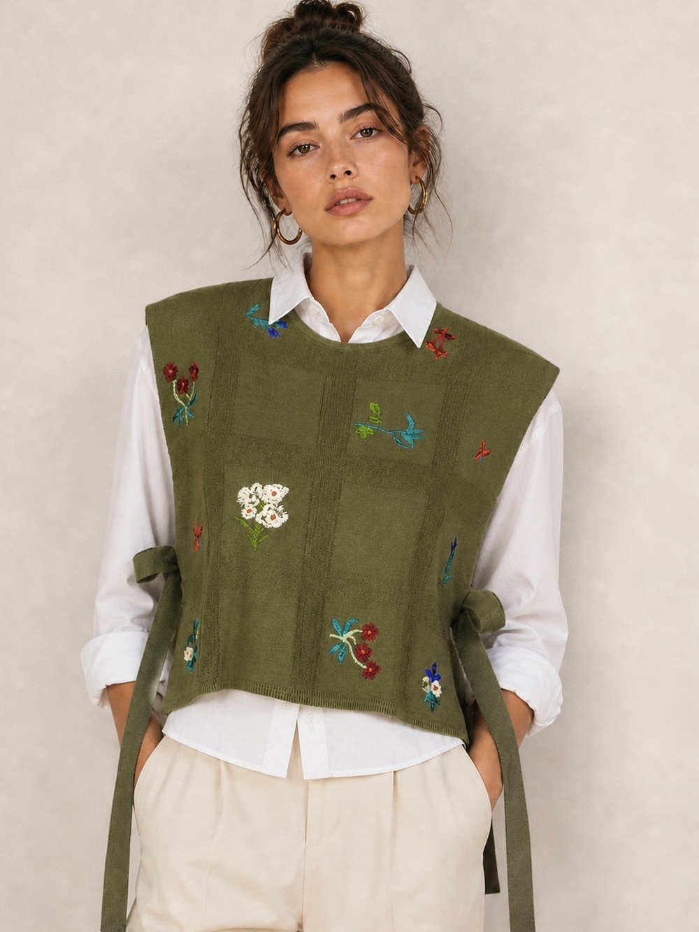 Aleeza Paris Orchid  Green Knit Top.